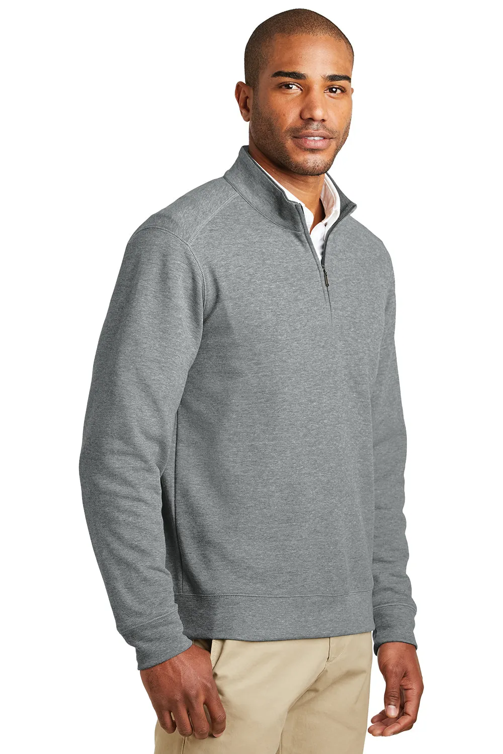 Port Authority Mens 1/4 Zip Long Sleeve Sweater - Heather Medium Grey  Premium quality Clothing Port-Authority