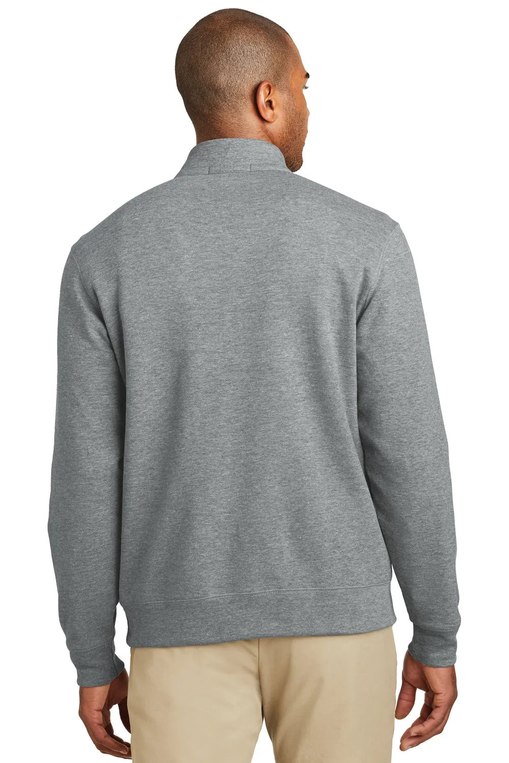 Port Authority Mens 1/4 Zip Long Sleeve Sweater - Heather Medium Grey  Premium quality Clothing Port-Authority
