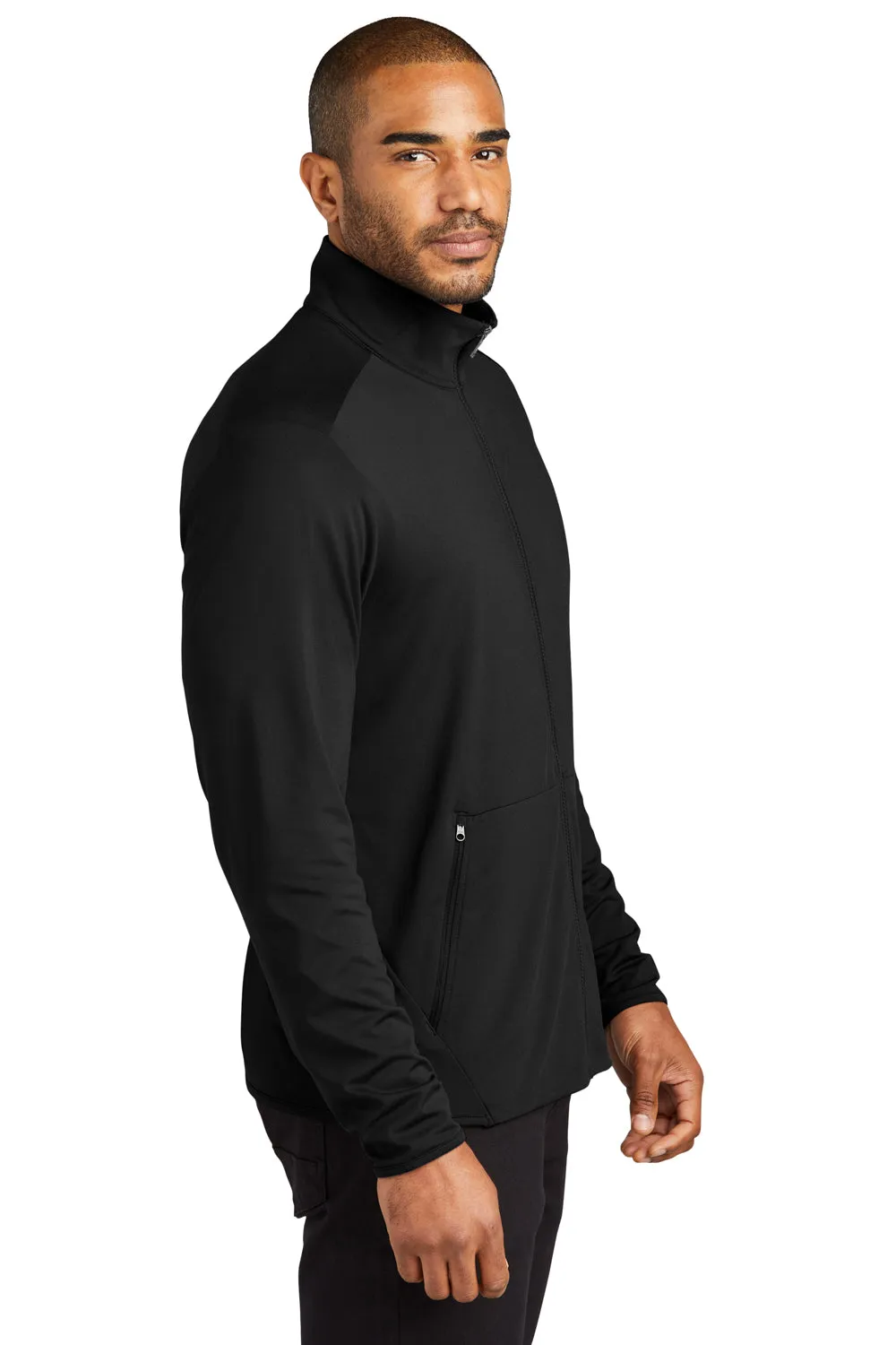 Port Authority Mens Accord Stretch Fleece Moisture Wicking Full Zip Jacket - Black  Premium quality Clothing Port-Authority
