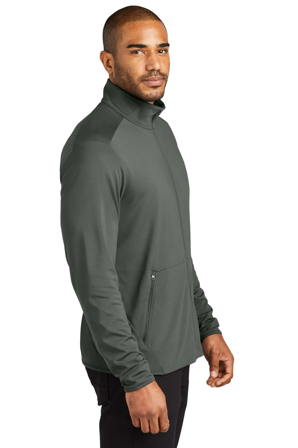 Port Authority Mens Accord Stretch Fleece Moisture Wicking Full Zip Jacket - Pewter Grey  Premium quality Clothing Port-Authority