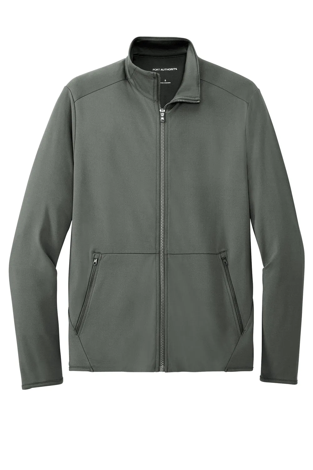 Port Authority Mens Accord Stretch Fleece Moisture Wicking Full Zip Jacket - Pewter Grey  Premium quality Clothing Port-Authority