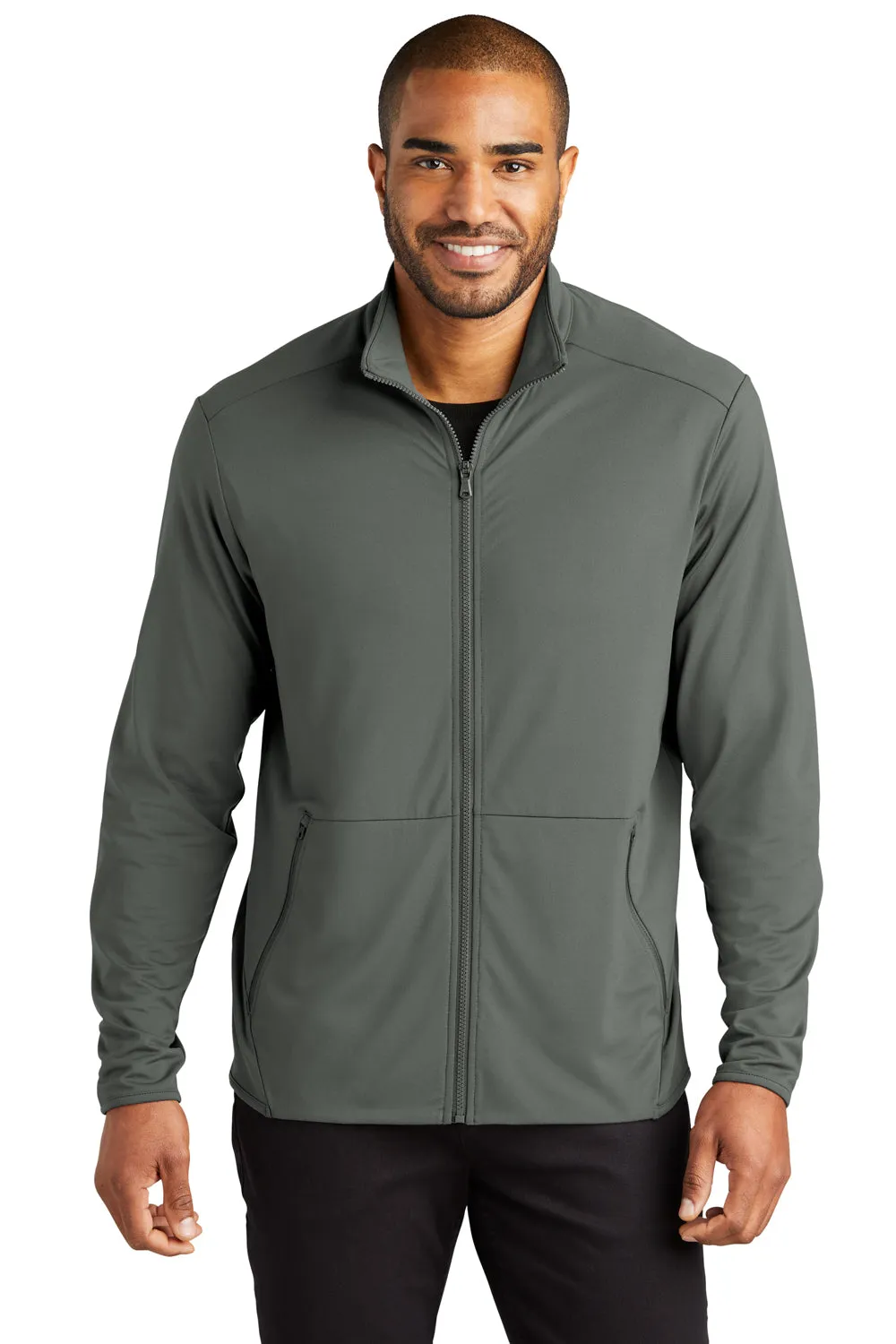 Port Authority Mens Accord Stretch Fleece Moisture Wicking Full Zip Jacket - Pewter Grey  Premium quality Clothing Port-Authority