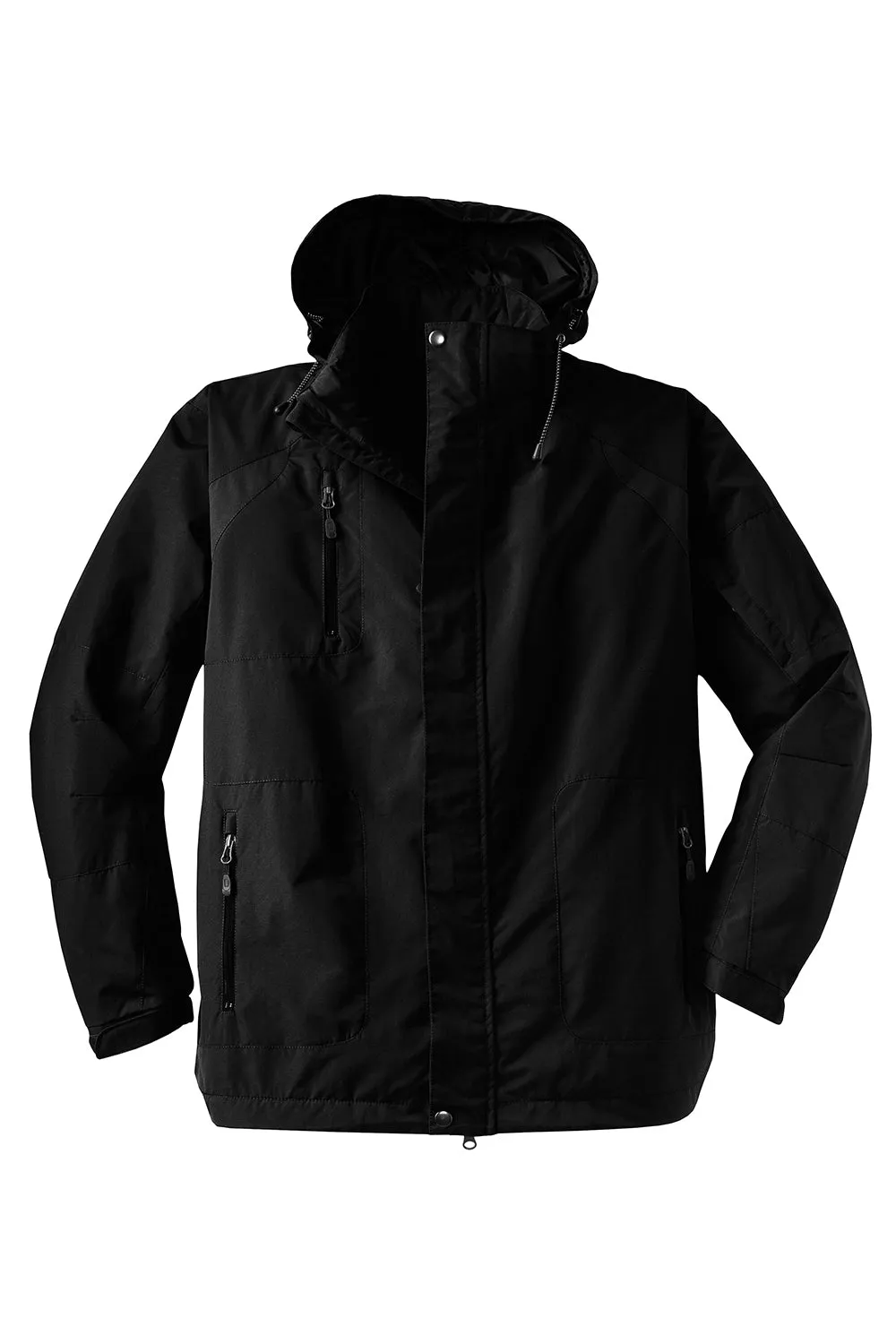 Port Authority Mens All Season II Waterproof Full Zip Hooded Jacket - Black  Premium quality Clothing Port-Authority