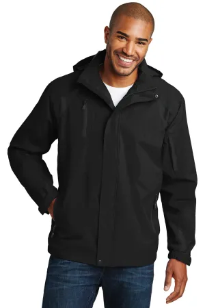 Port Authority Mens All Season II Waterproof Full Zip Hooded Jacket - Black  Premium quality Clothing Port-Authority