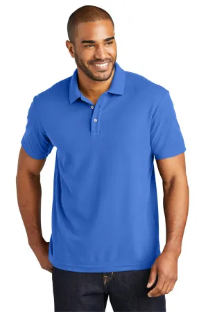 Port Authority Mens C-FREE Pique Short Sleeve Polo Shirt - True Blue  Premium quality Clothing Port-Authority