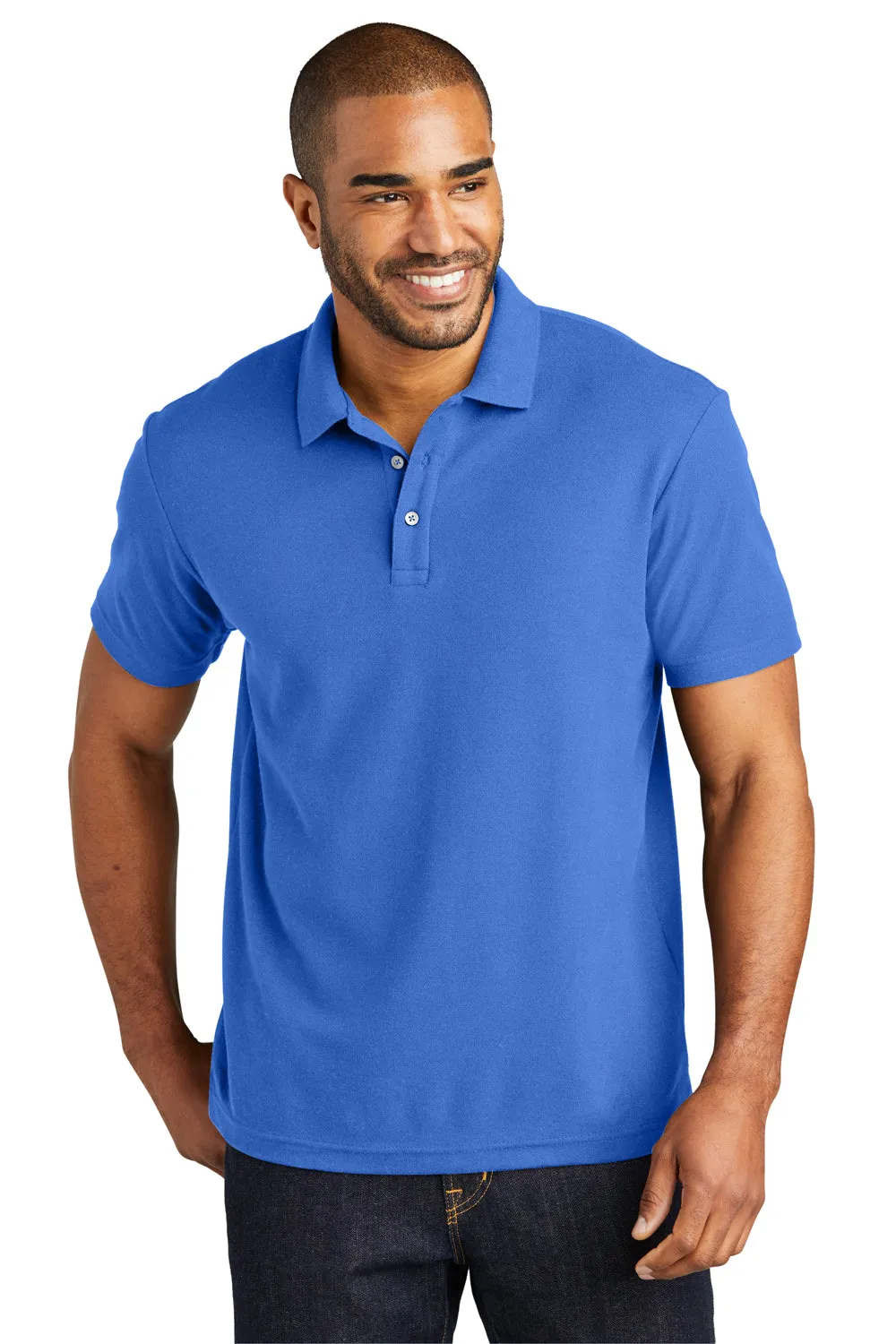 Port Authority Mens C-FREE Pique Short Sleeve Polo Shirt - True Blue  Premium quality Clothing Port-Authority