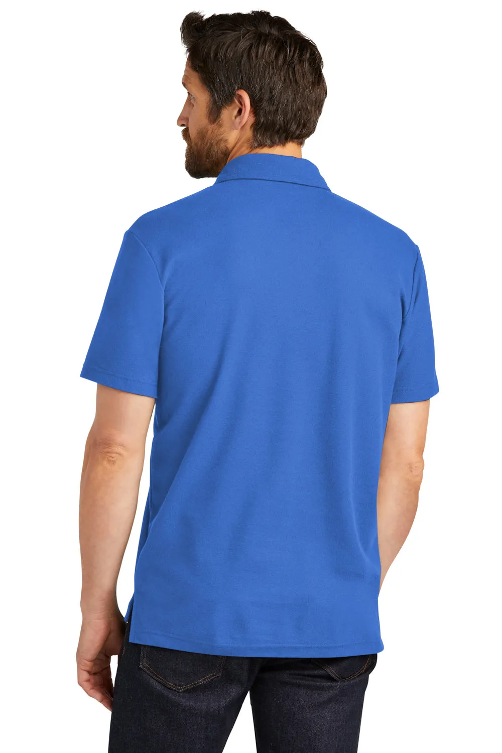 Port Authority Mens C-FREE Pique Short Sleeve Polo Shirt w/ Pocket - True Blue  Premium quality Clothing Port-Authority