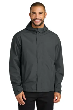 Port Authority Mens C-FREE Water Resistant Full Zip Hooded Rain Jacket - Steel Grey  Premium quality Clothing Port-Authority
