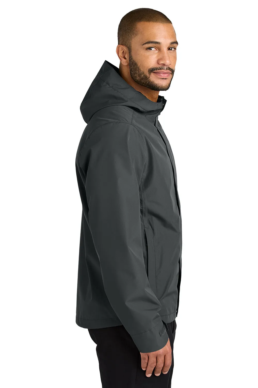 Port Authority Mens C-FREE Water Resistant Full Zip Hooded Rain Jacket - Steel Grey  Premium quality Clothing Port-Authority