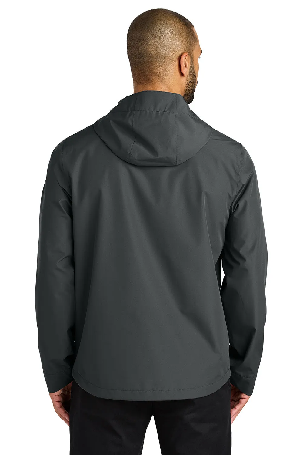 Port Authority Mens C-FREE Water Resistant Full Zip Hooded Rain Jacket - Steel Grey  Premium quality Clothing Port-Authority