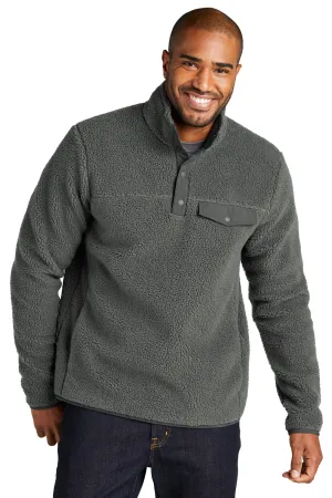 Port Authority Mens Camp Fleece 1/4 Snap Sweatshirt w/ Pockets - Steel Grey  Premium quality Clothing Port-Authority