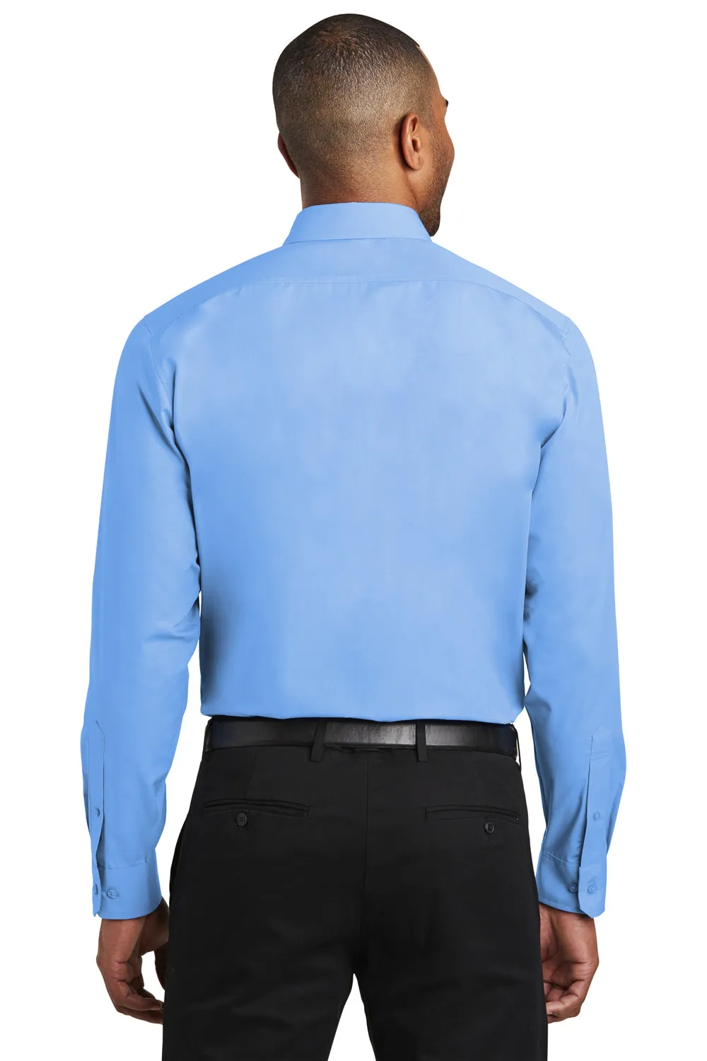 Port Authority Mens Carefree Stain Resistant Long Sleeve Button Down Shirt - Carolina Blue - Closeout  Premium quality Clothing Port-Authority