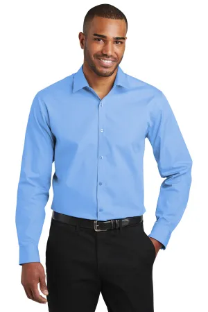 Port Authority Mens Carefree Stain Resistant Long Sleeve Button Down Shirt - Carolina Blue - Closeout  Premium quality Clothing Port-Authority