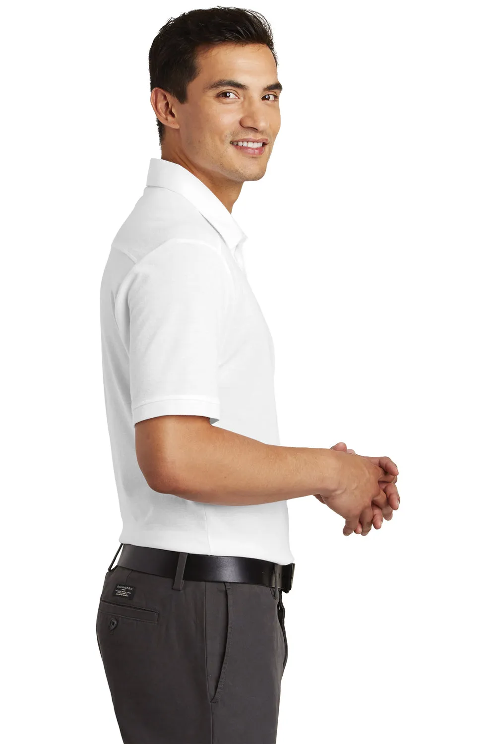 Port Authority Mens Coastal Moisture Wicking Short Sleeve Polo Shirt - White - Closeout  Premium quality Clothing Port-Authority