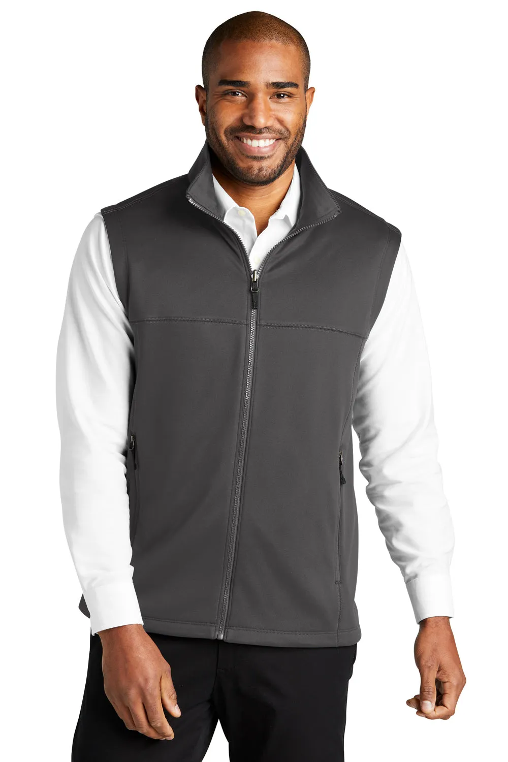 Port Authority Mens Collective Smooth Fleece Full Zip Vest - Graphite Grey  Premium quality Clothing Port-Authority
