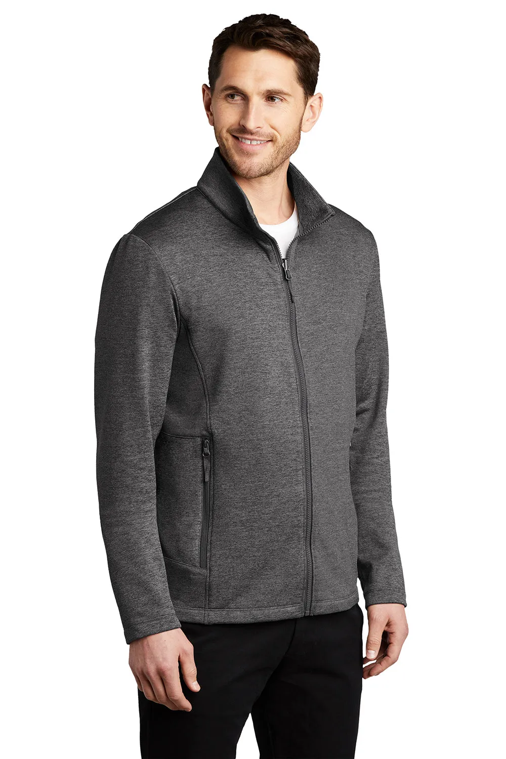 Port Authority Mens Collective Striated Fleece Full Zip Jacket - Heather Sterling Grey  Premium quality Clothing Port-Authority
