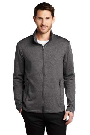 Port Authority Mens Collective Striated Fleece Full Zip Jacket - Heather Sterling Grey  Premium quality Clothing Port-Authority