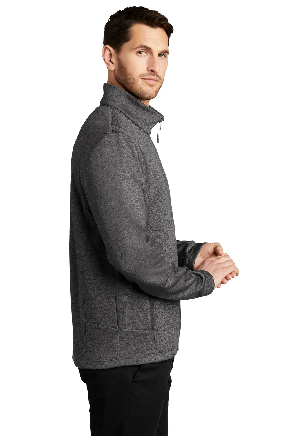 Port Authority Mens Collective Striated Fleece Full Zip Jacket - Heather Sterling Grey  Premium quality Clothing Port-Authority