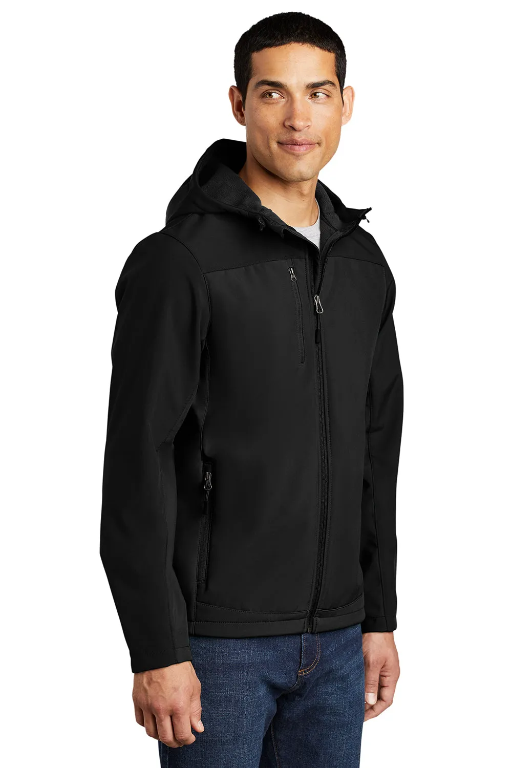 Port Authority Mens Core Wind & Water Resistant Full Zip Hooded Jacket - Black  Premium quality Clothing Port-Authority