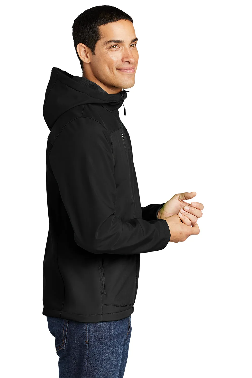 Port Authority Mens Core Wind & Water Resistant Full Zip Hooded Jacket - Black  Premium quality Clothing Port-Authority