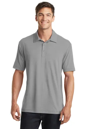Port Authority Mens Cotton Touch Performance Moisture Wicking Short Sleeve Polo Shirt - Frost Grey  Premium quality Clothing Port-Authority