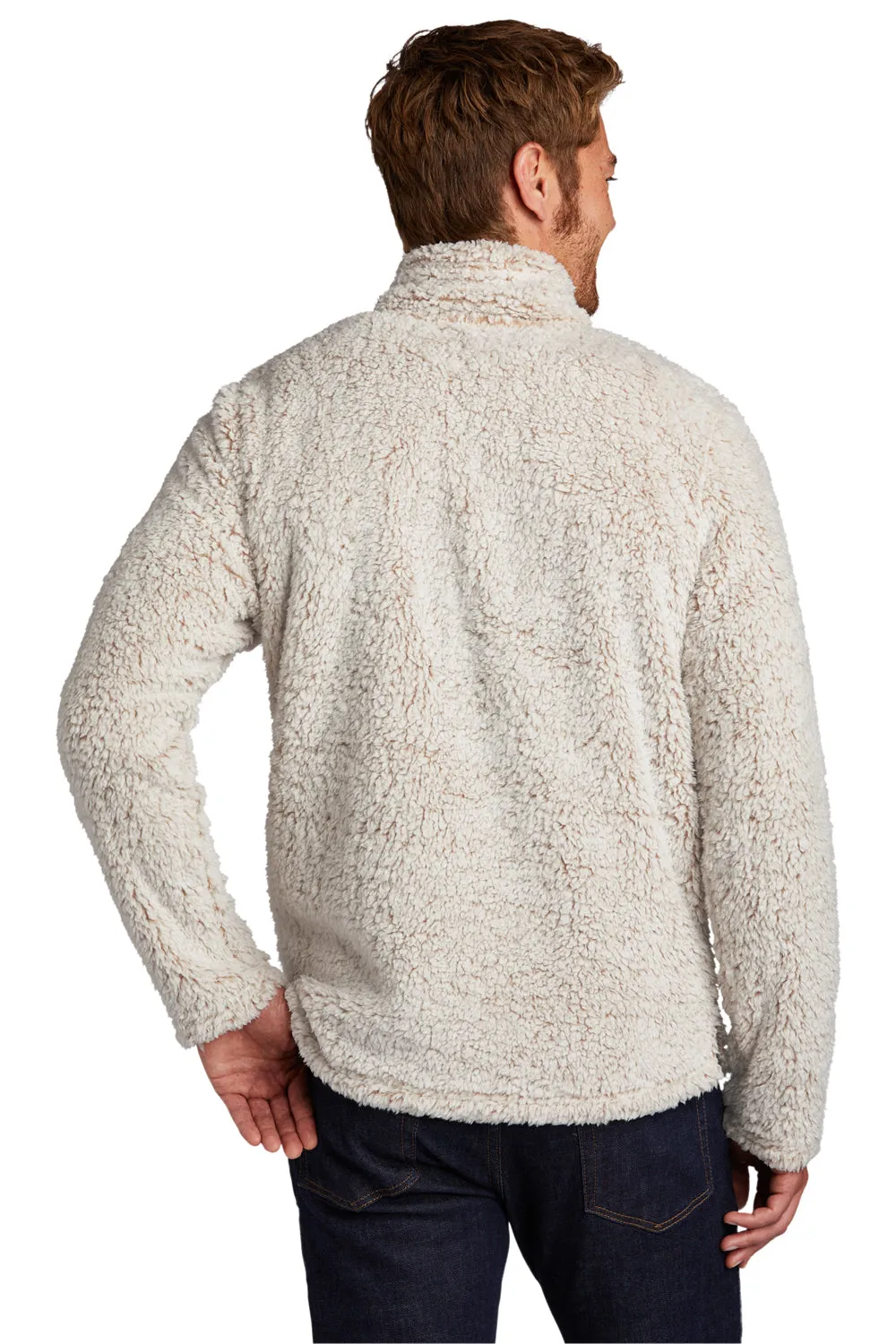 Port Authority Mens Cozy Sherpa Fleece 1/4 Zip Jacket - Heather Oatmeal  Premium quality Clothing Port-Authority