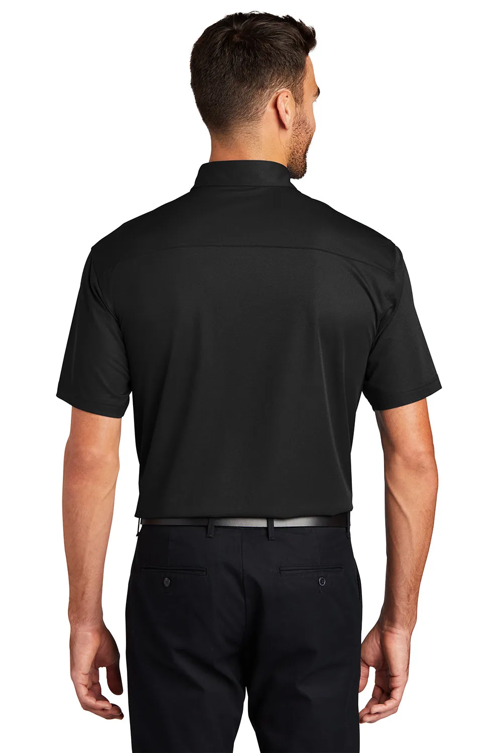 Port Authority Mens Dimension Moisture Wicking Short Sleeve Polo Shirt - Black - Closeout  Premium quality Clothing Port-Authority