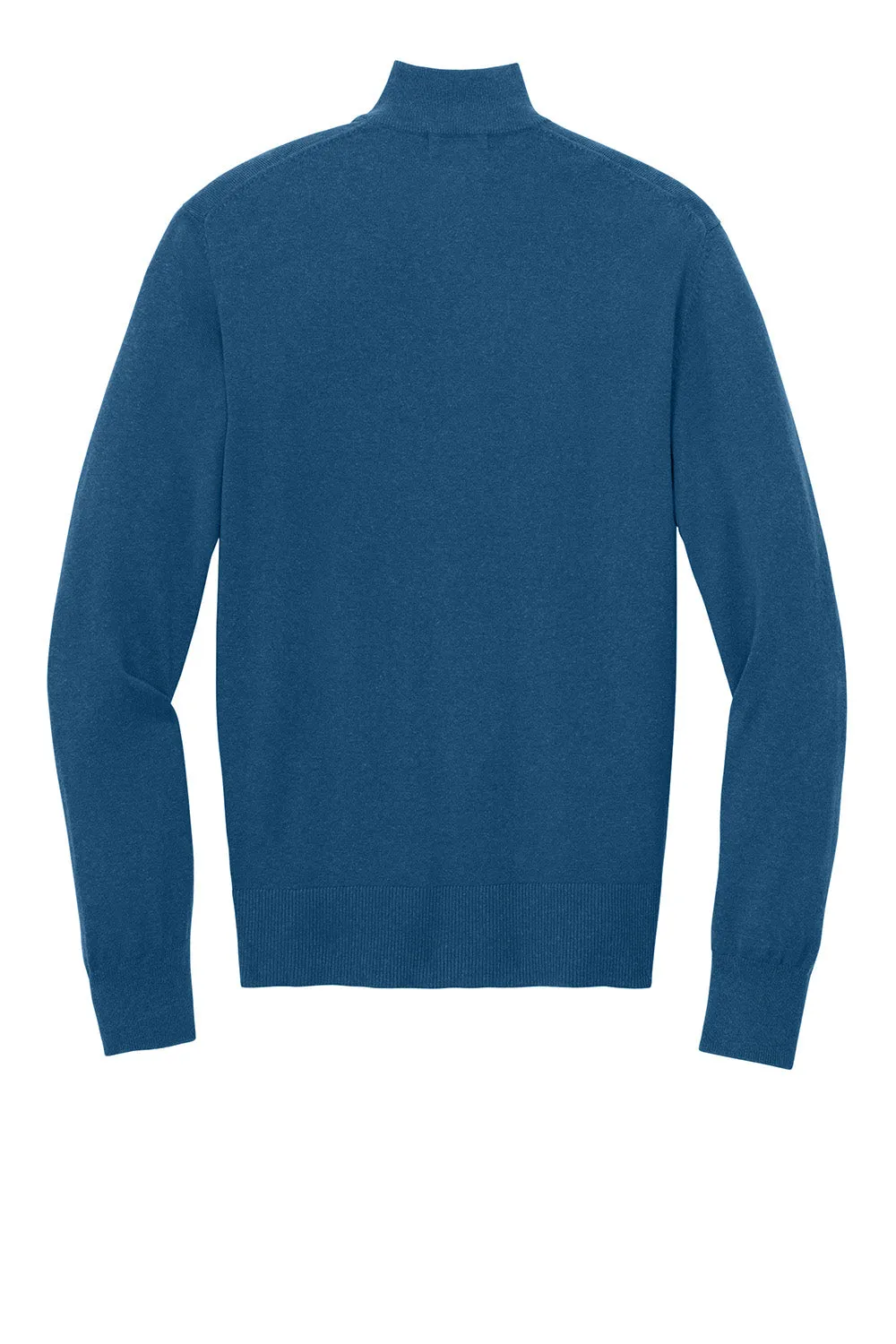 Port Authority Mens Easy Care Long Sleeve 1/4 Zip Sweater - Heather Aegean Blue  Premium quality Clothing Port-Authority