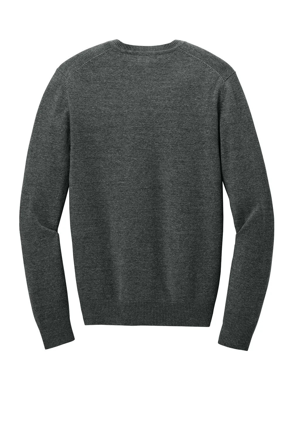 Port Authority Mens Easy Care Long Sleeve V-Neck Sweater - Heather Charcoal Grey  Premium quality Clothing Port-Authority