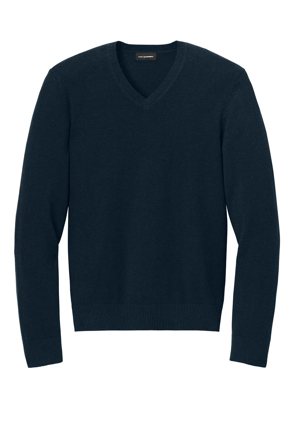 Port Authority Mens Easy Care Long Sleeve V-Neck Sweater - River Navy Blue  Premium quality Clothing Port-Authority