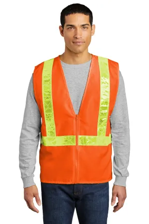 Port Authority Mens Enhanced Visibility Vest - Safety Orange - Closeout  Premium quality Clothing Port-Authority