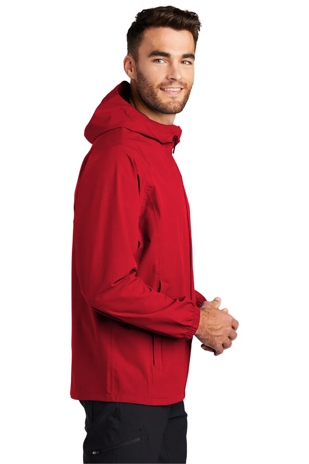 Port Authority Mens Essential Waterproof Full Zip Hooded Rain Jacket - Deep Red  Premium quality Clothing Port-Authority