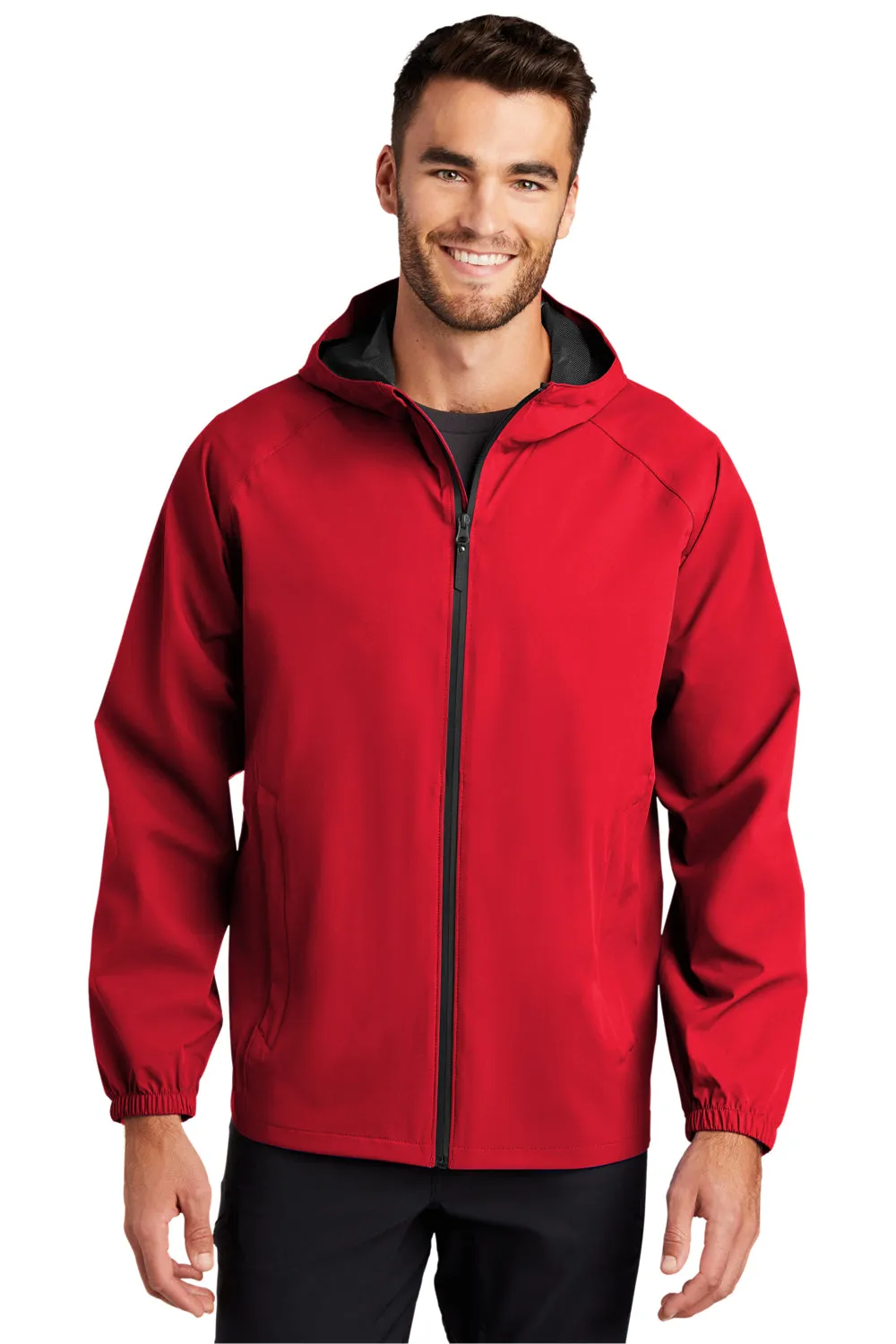 Port Authority Mens Essential Waterproof Full Zip Hooded Rain Jacket - Deep Red  Premium quality Clothing Port-Authority