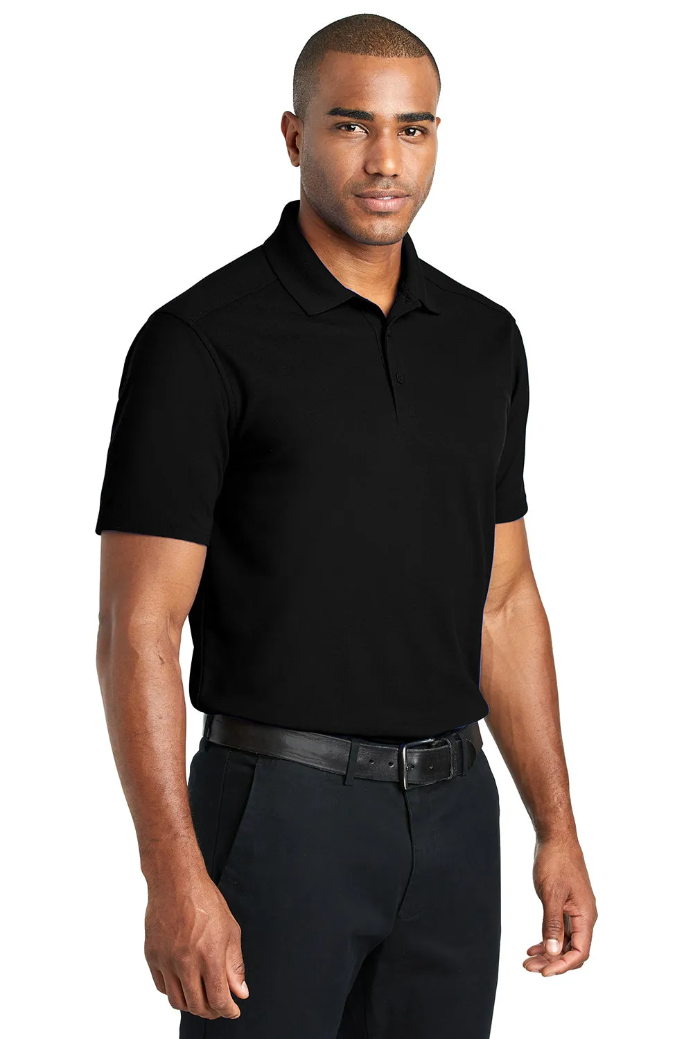 Port Authority Mens EZPerformance Moisture Wicking Short Sleeve Polo Shirt - Black  Premium quality Clothing Port-Authority