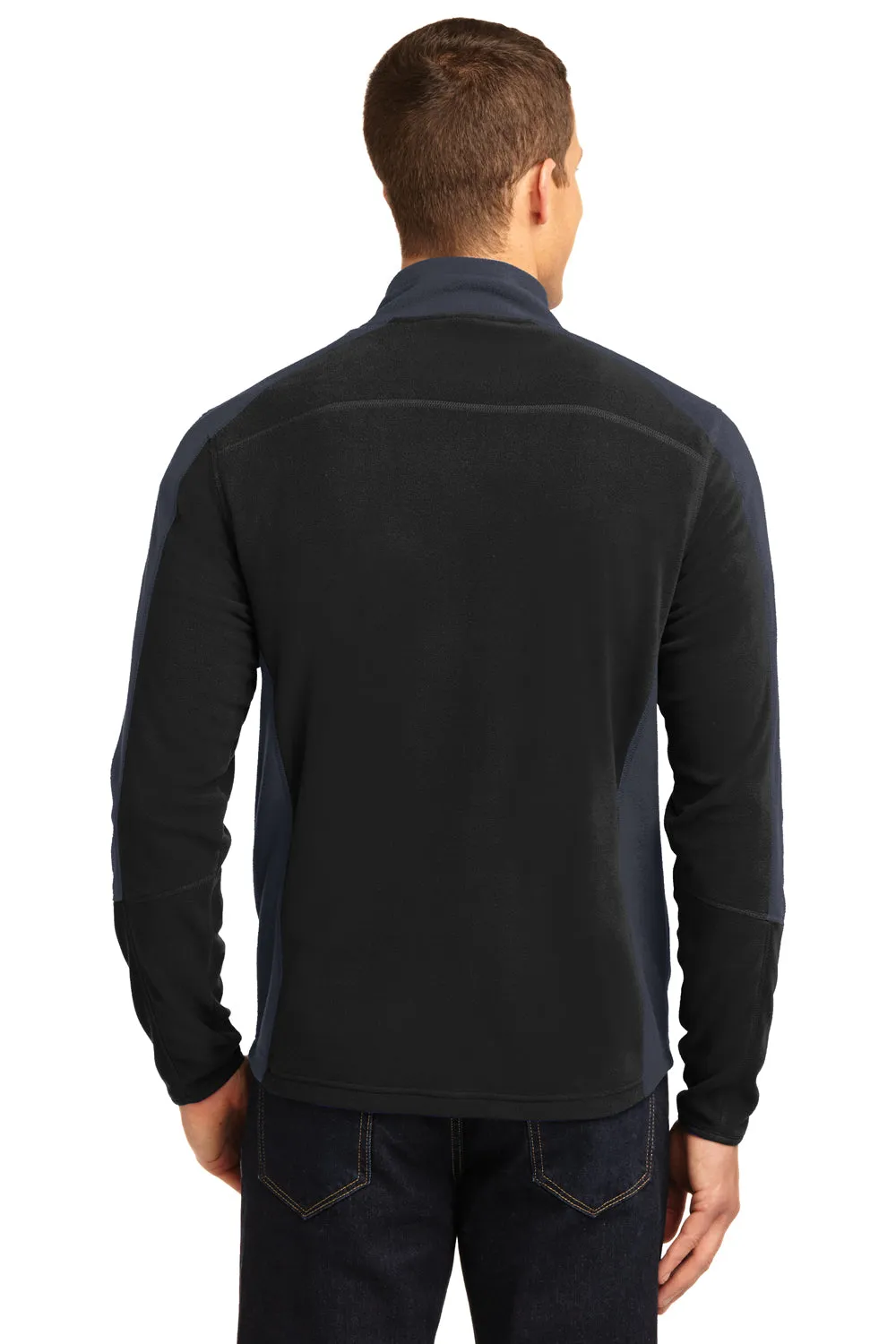 Port Authority Mens Full Zip Microfleece Jacket - Black/Battleship Grey - Closeout  Premium quality Clothing Port-Authority