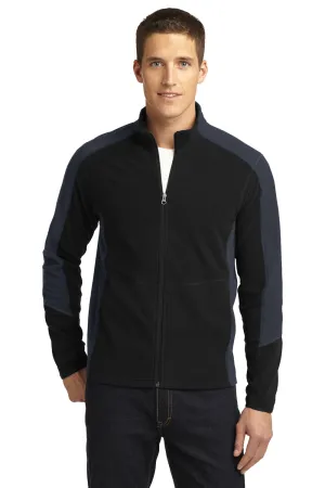 Port Authority Mens Full Zip Microfleece Jacket - Black/Battleship Grey - Closeout  Premium quality Clothing Port-Authority