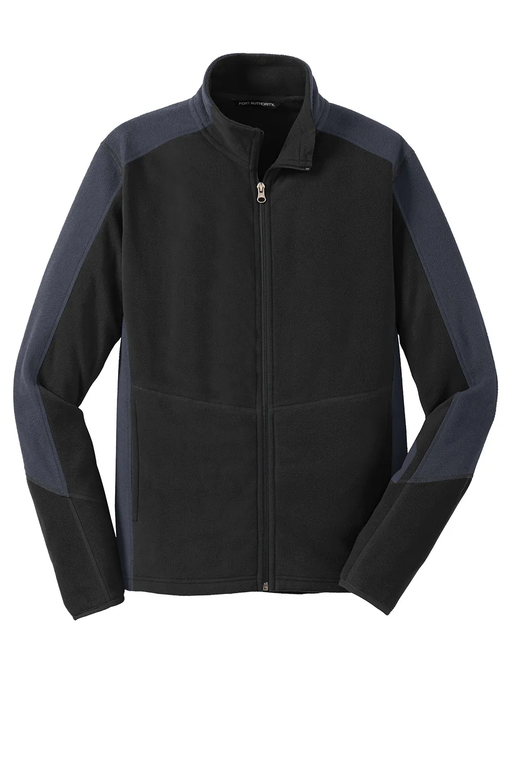 Port Authority Mens Full Zip Microfleece Jacket - Black/Battleship Grey - Closeout  Premium quality Clothing Port-Authority