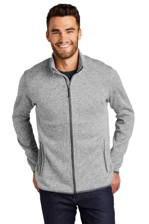 Port Authority Mens Full Zip Sweater Fleece Jacket - Heather Grey  Premium quality Clothing Port-Authority