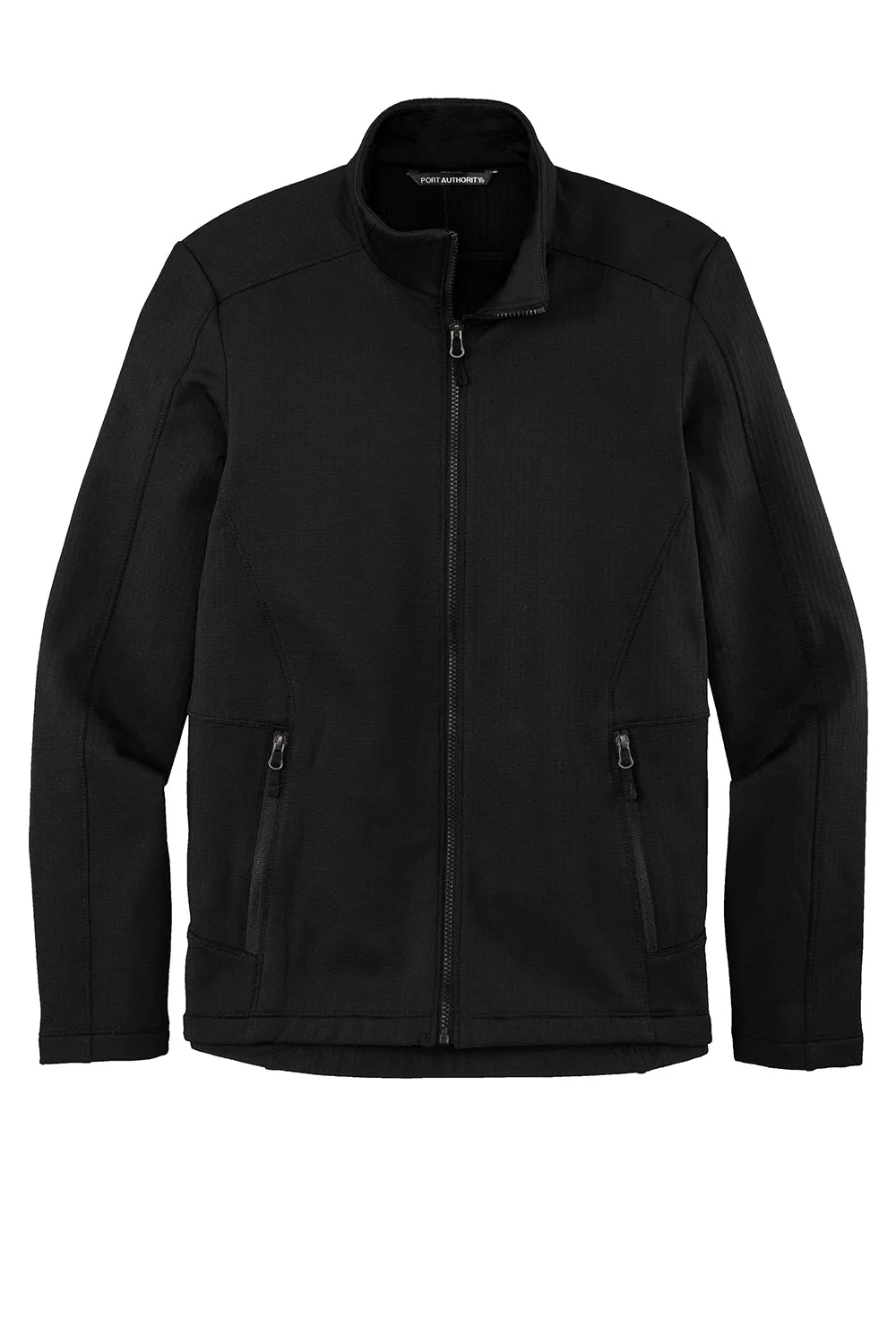 Port Authority Mens Grid Fleece Full Zip Jacket - Deep Black  Premium quality Clothing Port-Authority