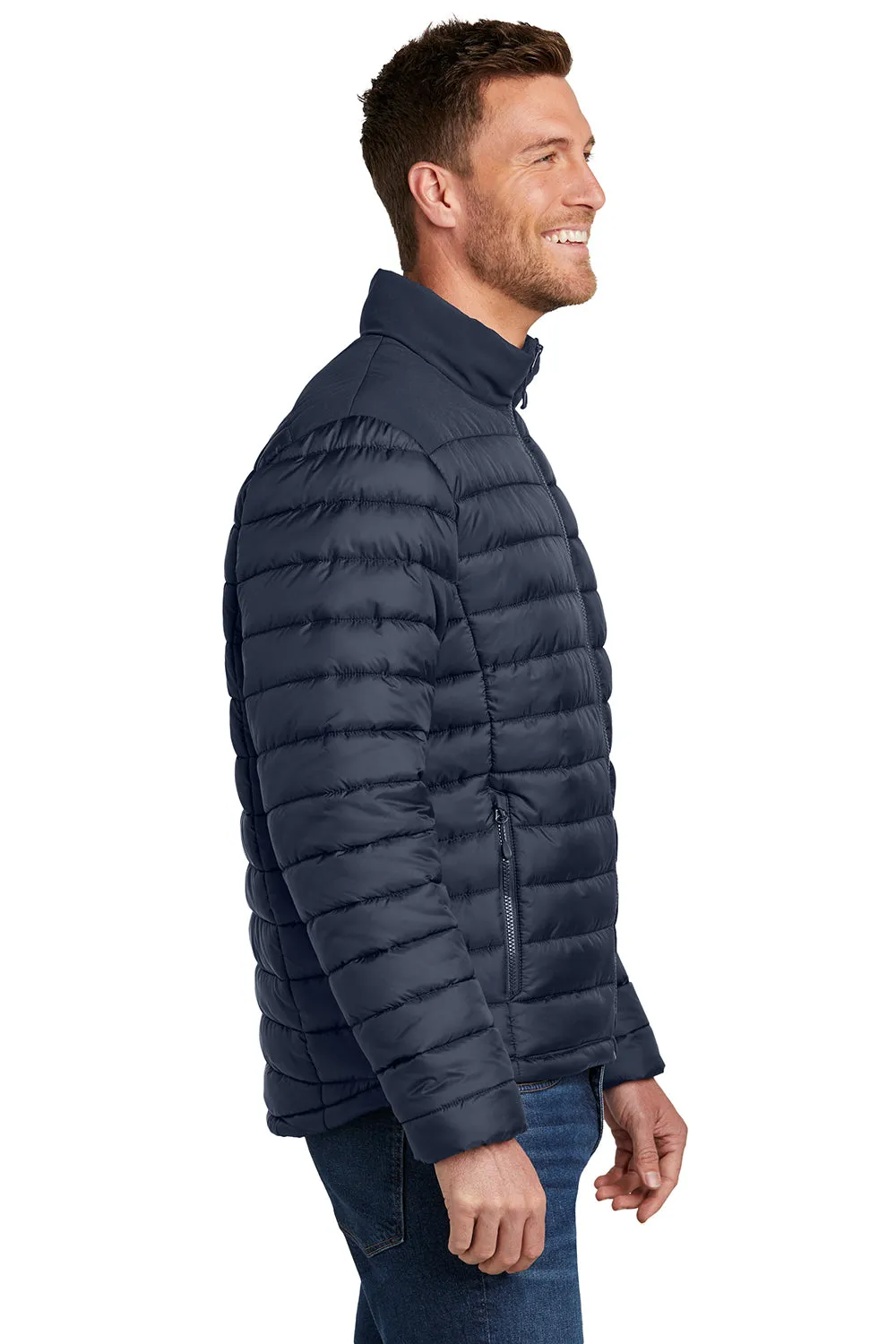Port Authority Mens Horizon Water Resistant Full Zip Puffy Jacket - Dress Navy Blue  Premium quality Clothing Port-Authority