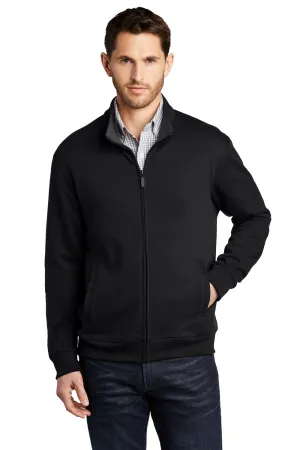 Port Authority Mens Interlock Full Zip Jacket - Deep Black/Heather Charcoal Grey  Premium quality Clothing Port-Authority