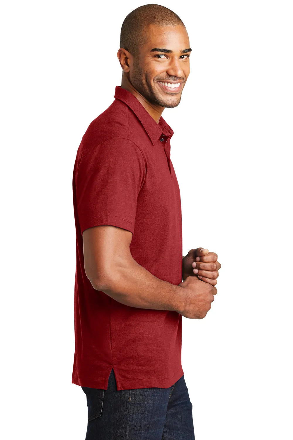 Port Authority Mens Meridian Short Sleeve Polo Shirt - Flame Red - Closeout  Premium quality Clothing Port-Authority