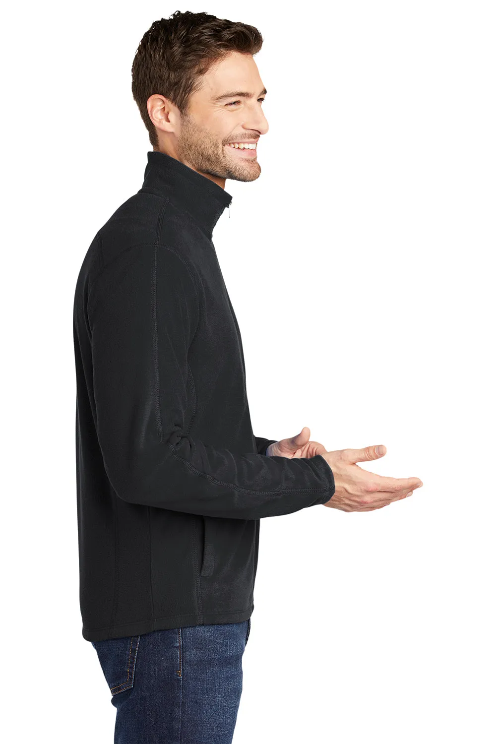 Port Authority Mens Microfleece Pill Resistant Full Zip Jacket - Black  Premium quality Clothing Port-Authority