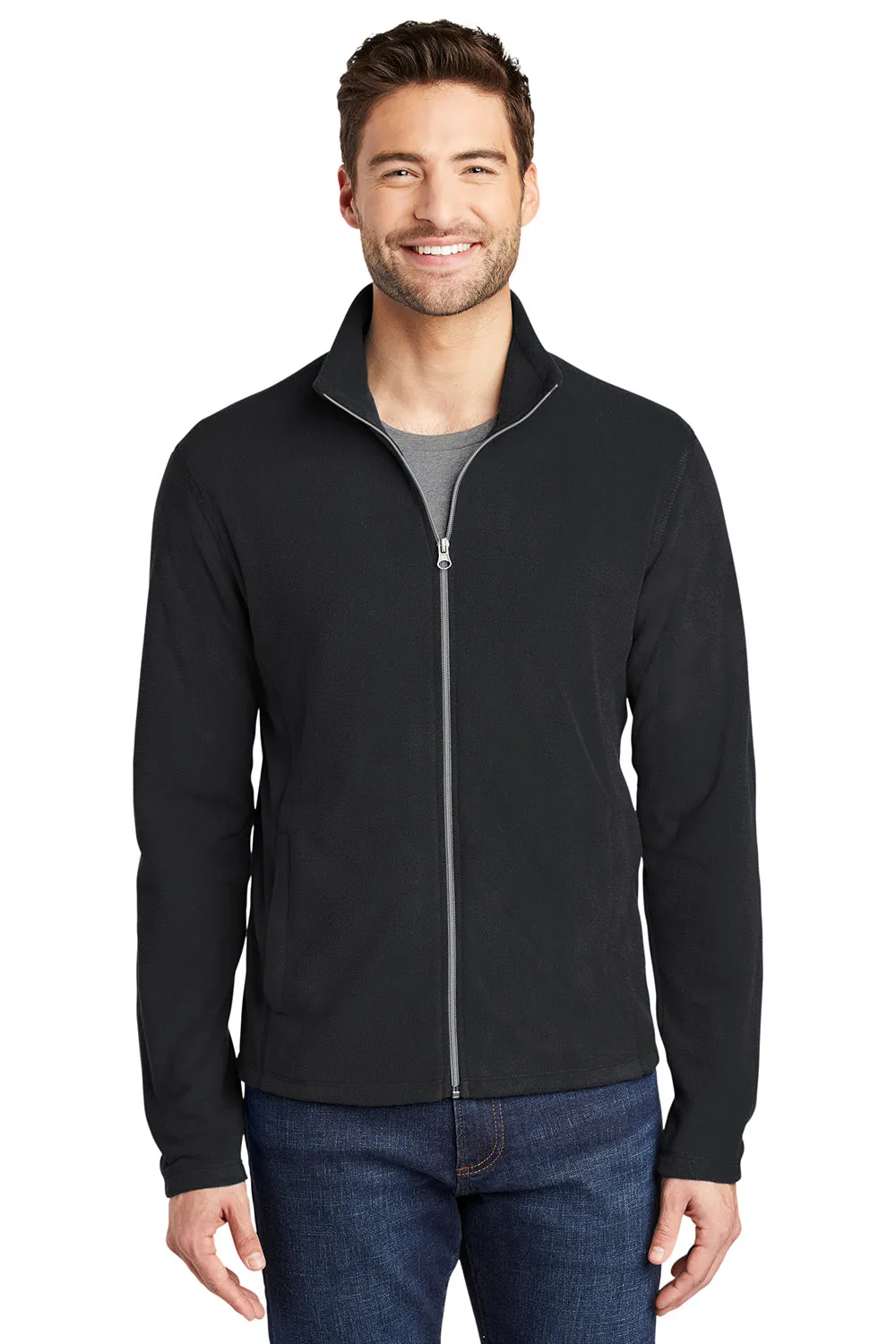 Port Authority Mens Microfleece Pill Resistant Full Zip Jacket - Black  Premium quality Clothing Port-Authority