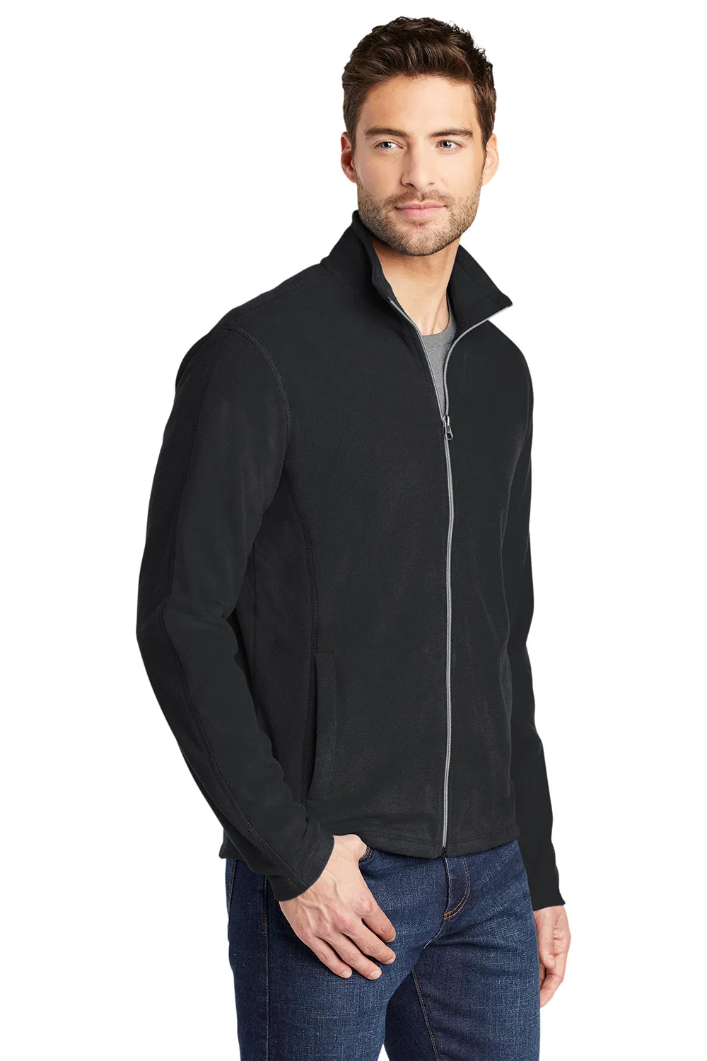 Port Authority Mens Microfleece Pill Resistant Full Zip Jacket - Black  Premium quality Clothing Port-Authority