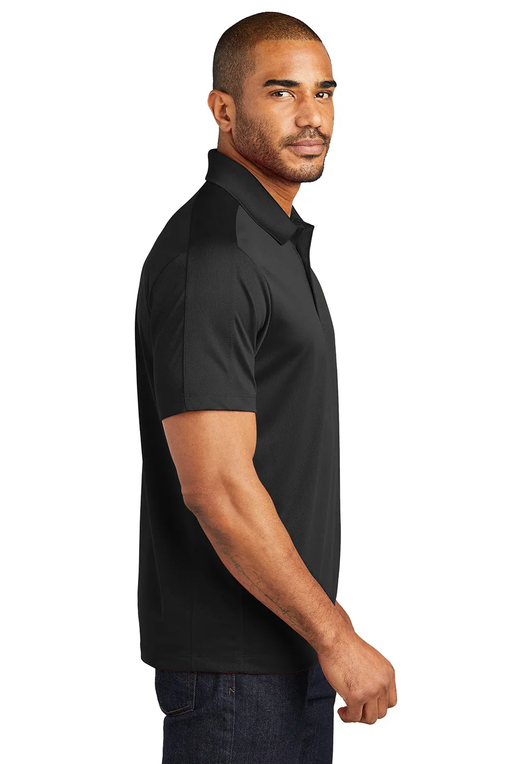 Port Authority Mens Moisture Wicking Short Sleeve Polo Shirt - Black  Premium quality Clothing Port-Authority