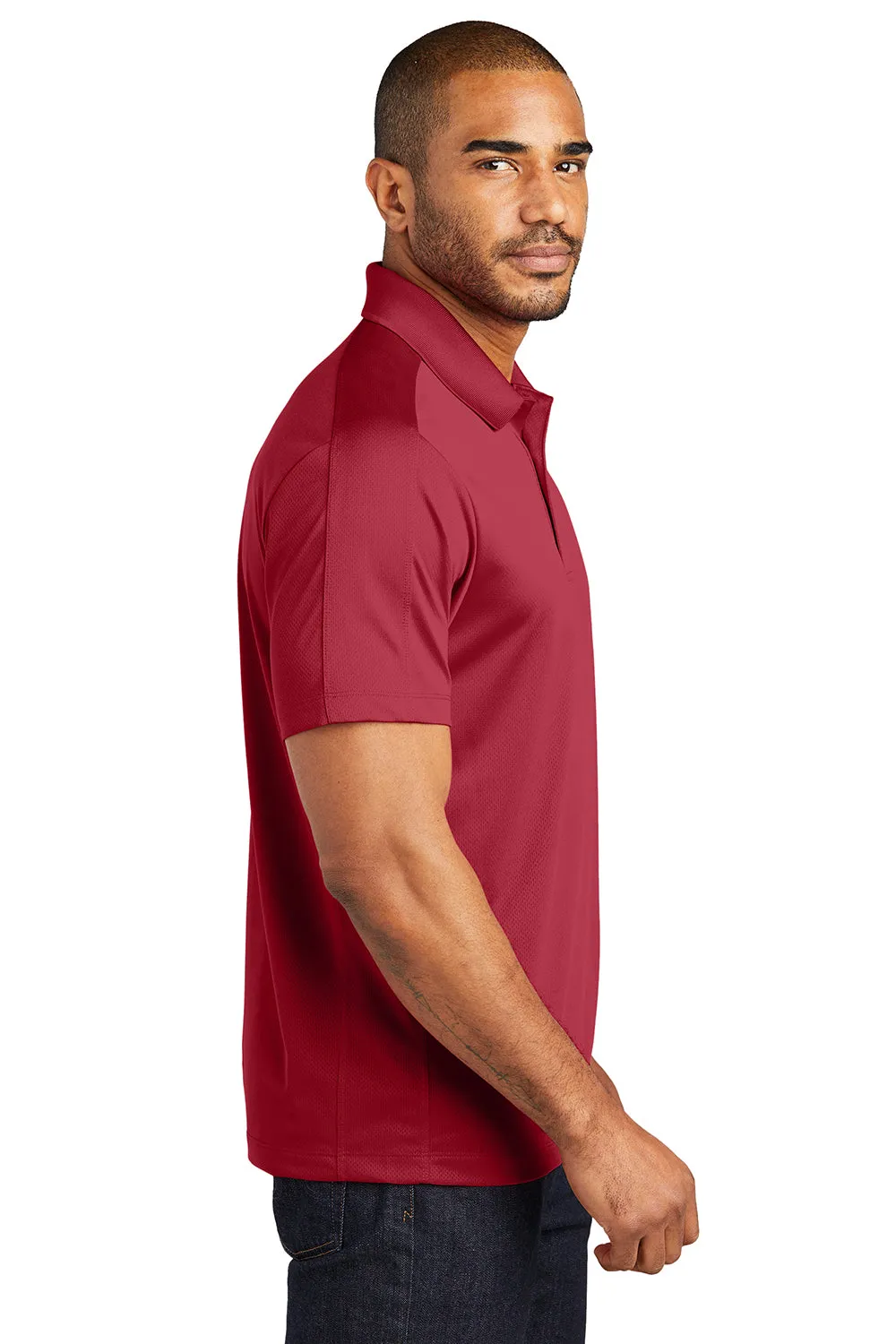 Port Authority Mens Moisture Wicking Short Sleeve Polo Shirt - Rich Red  Premium quality Clothing Port-Authority