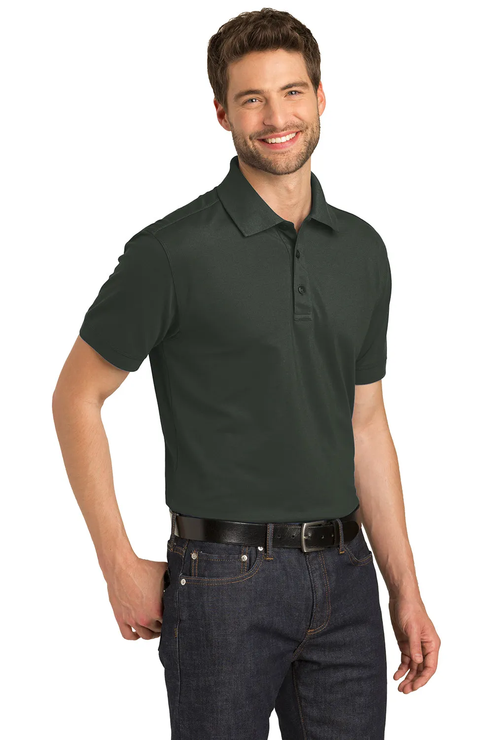 Port Authority Mens Moisture Wicking Short Sleeve Polo Shirt - Smoke Grey  Premium quality Clothing Port-Authority