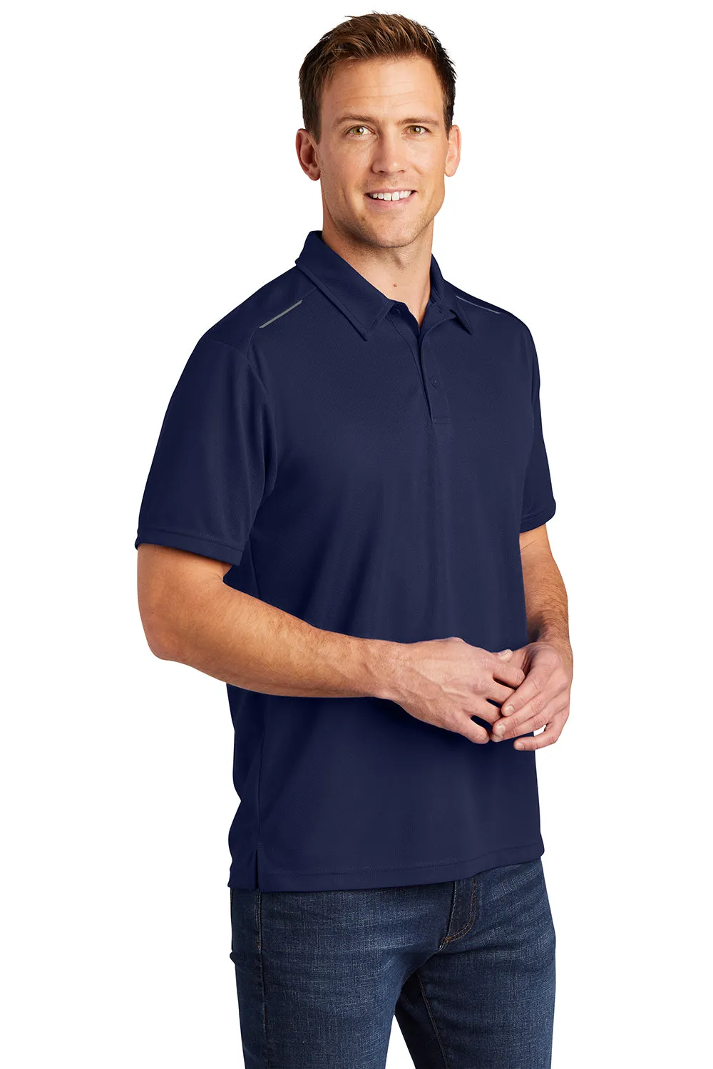 Port Authority Mens Moisture Wicking Short Sleeve Polo Shirt - True Navy Blue  Premium quality Clothing Port-Authority