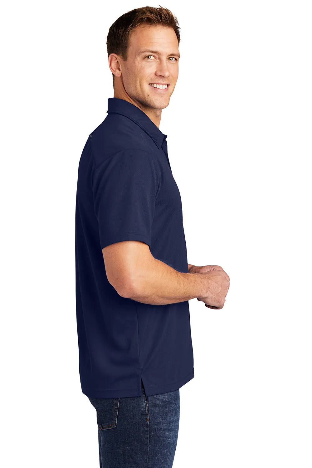 Port Authority Mens Moisture Wicking Short Sleeve Polo Shirt - True Navy Blue  Premium quality Clothing Port-Authority
